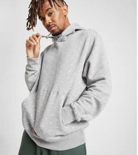 nike black all over swoosh print hoodie